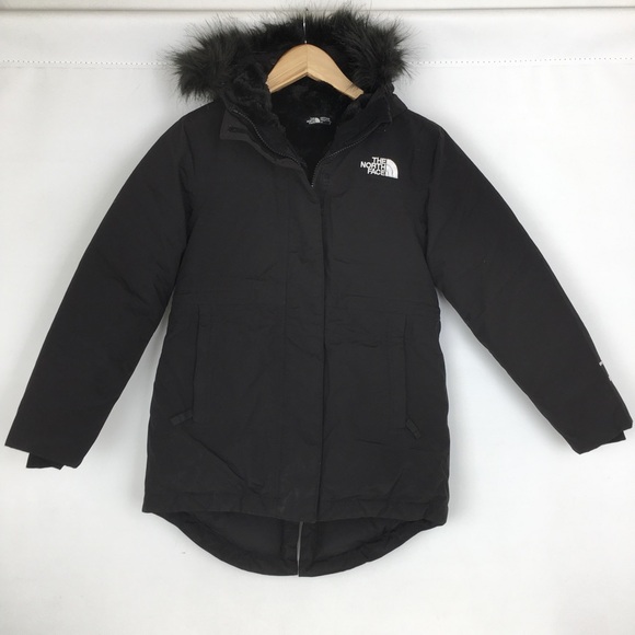 The North Face Girls’ Arctic Swirl Parka Black Down Puffer Winter Coat Sz S 7/8 - Picture 3 of 16